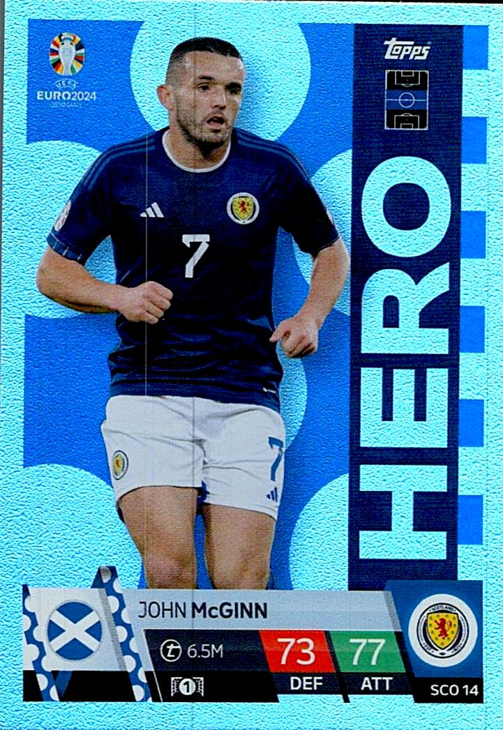 TOPPS MATCH ATTAX UEFA EURO 2024 JOHN McGINN ESCOCIA NºSCO14 HERO