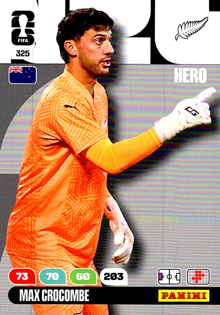 ADRENALYN WORLD CUP 2026 MAX CROCOMBE NEW ZEALAND Nº325