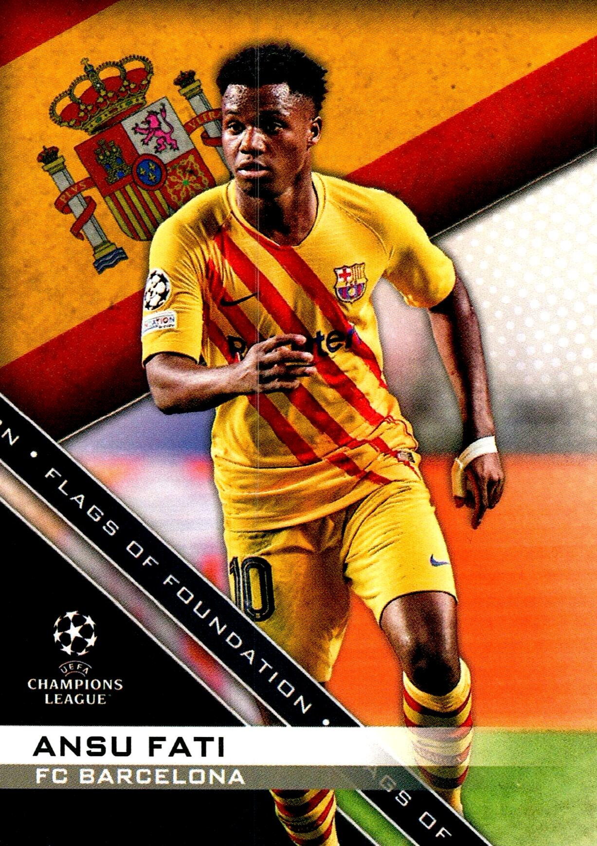 TOPPS UEFA CHAMPIONS LEAGUE 2021/2022 ANSU FATI FLAGS OF FUNDATION NºFF-01