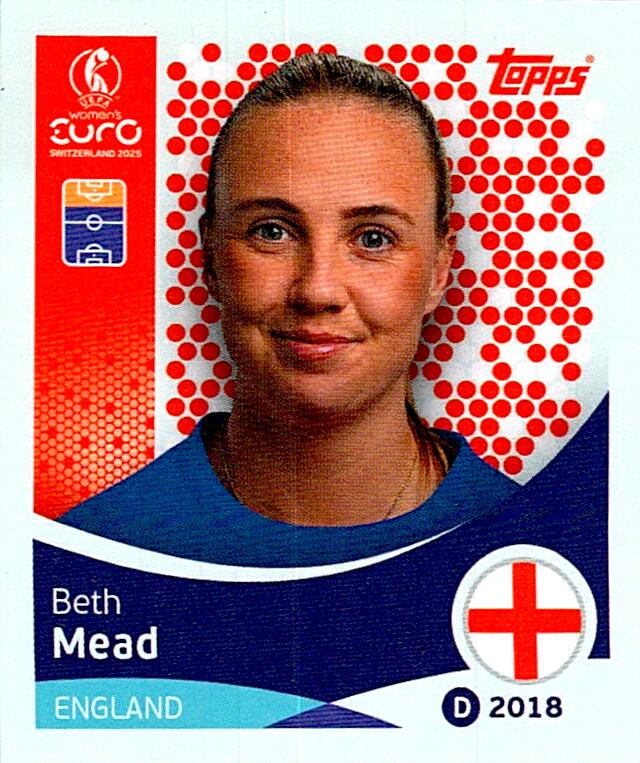 TOPPS WOMEN´S EURO SWITZERLAND 2025 BETH MEAD Nº268