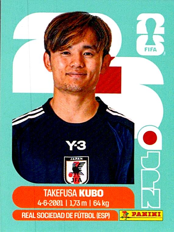 STICKERS FIFA WORLD CUP 2026 TAKEFUSA KUBO NºJPN 12