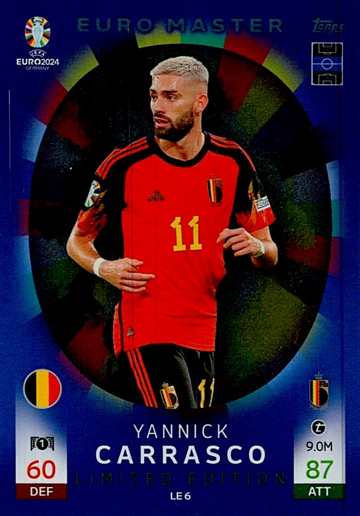 TOPPS MATCH ATTAX UEFA EURO 2024 YANNICK CARRASCO LIMITED EDITION NºLE6