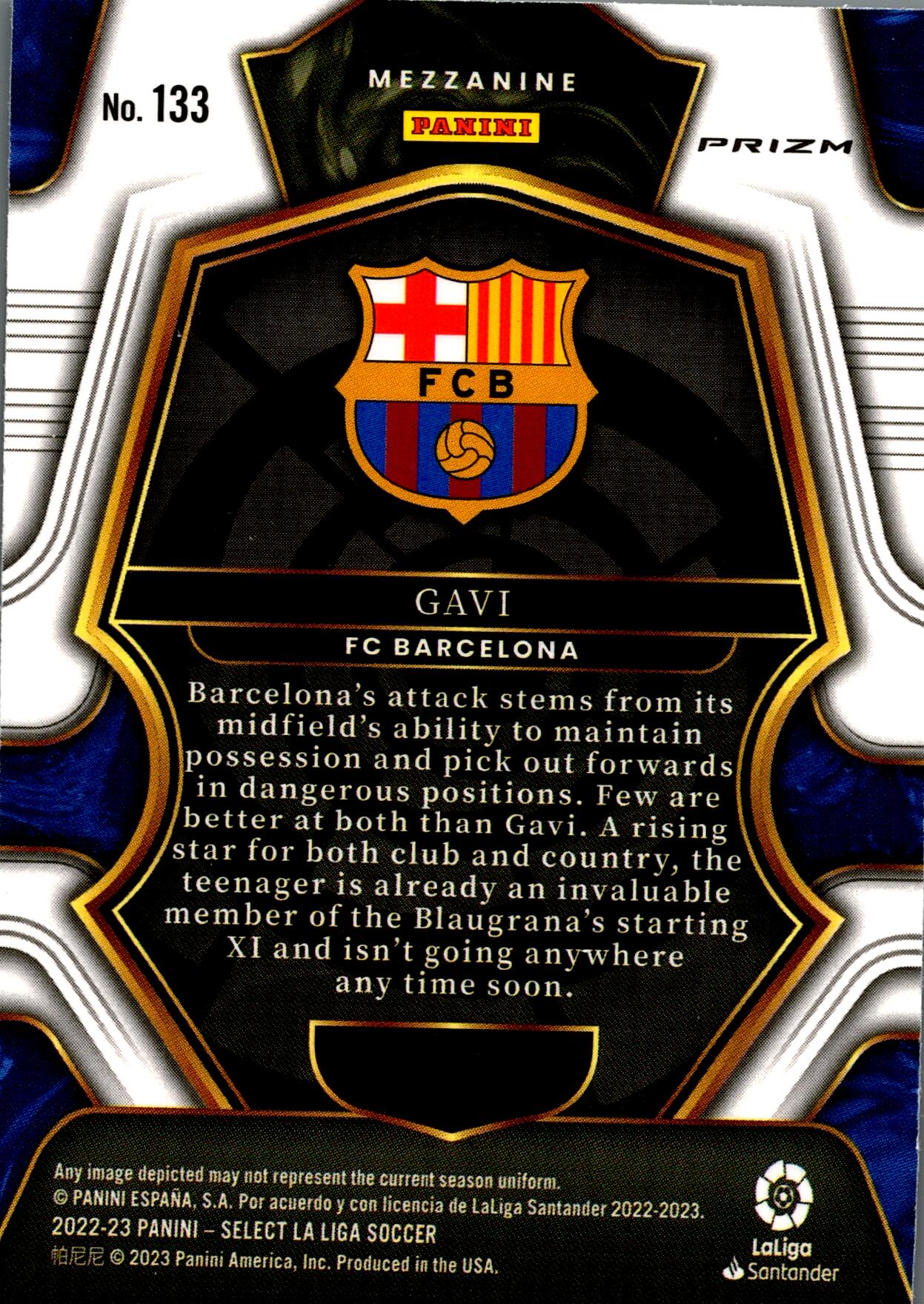 PANINI SELECT LA LIGA 2022/2023 GAVI MULTICOLOR Nº133