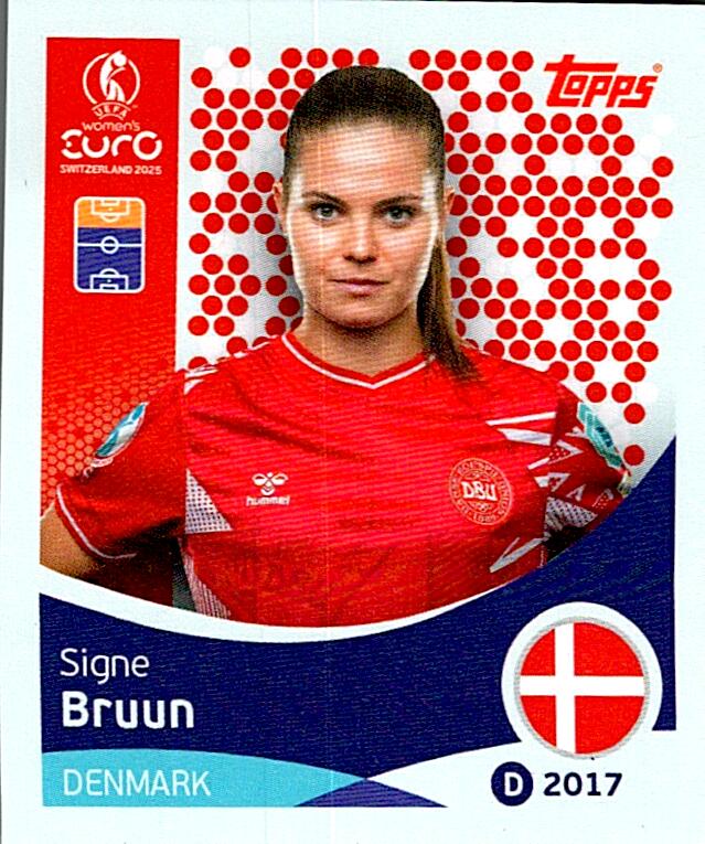 TOPPS WOMEN´S EURO SWITZERLAND 2025 SIGNE BRUUN Nº220