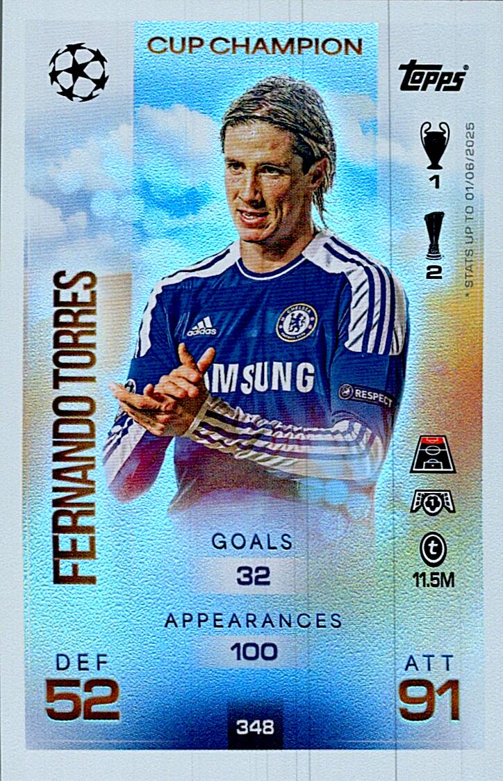 MATCH ATTAX CHAMPIONS LEAGUE 2025/2026 FERNANDO TORRES CUP CHAMPION Nº348
