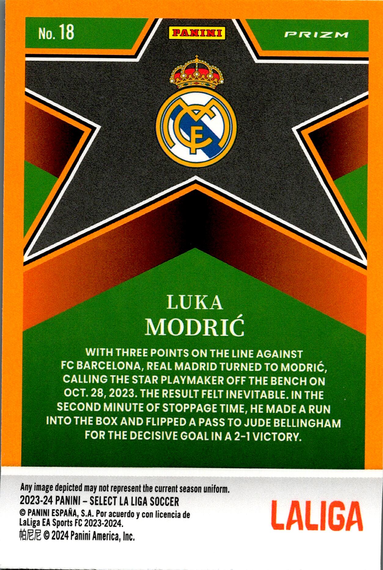 PANINI SELECT LA LIGA 2023/2024 MODRIC STARS Nº18