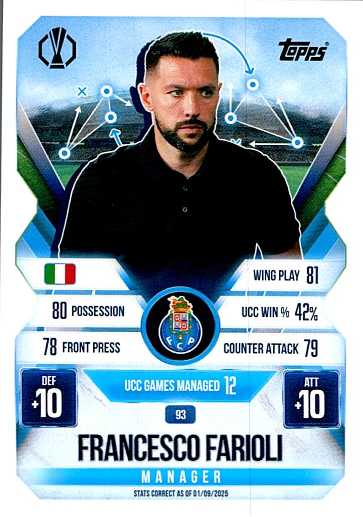 TOPPS MATCH ATTAX EXTRA 2025/26 FRANCESCO FARIOLI Nº93
