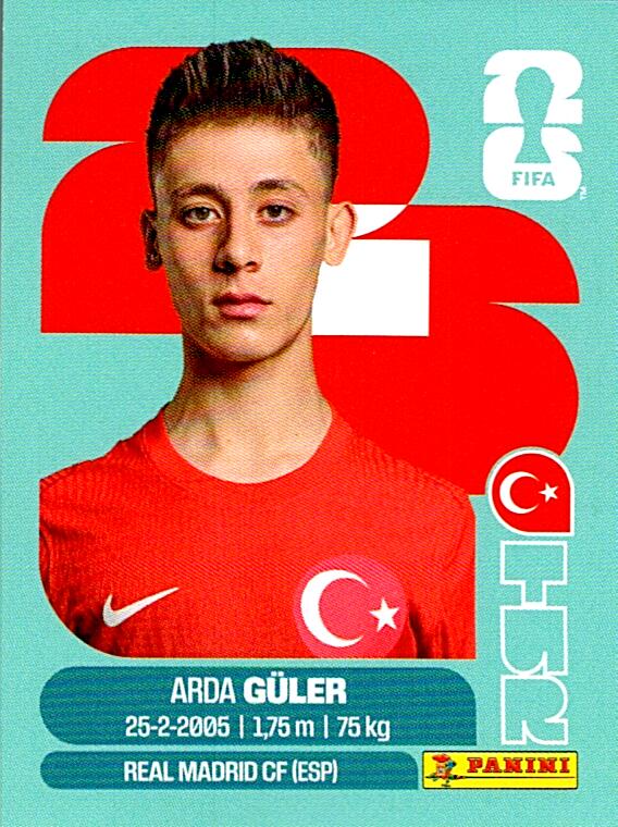 STICKERS FIFA WORLD CUP 2026 ARDA GÜLER NºTUR 14