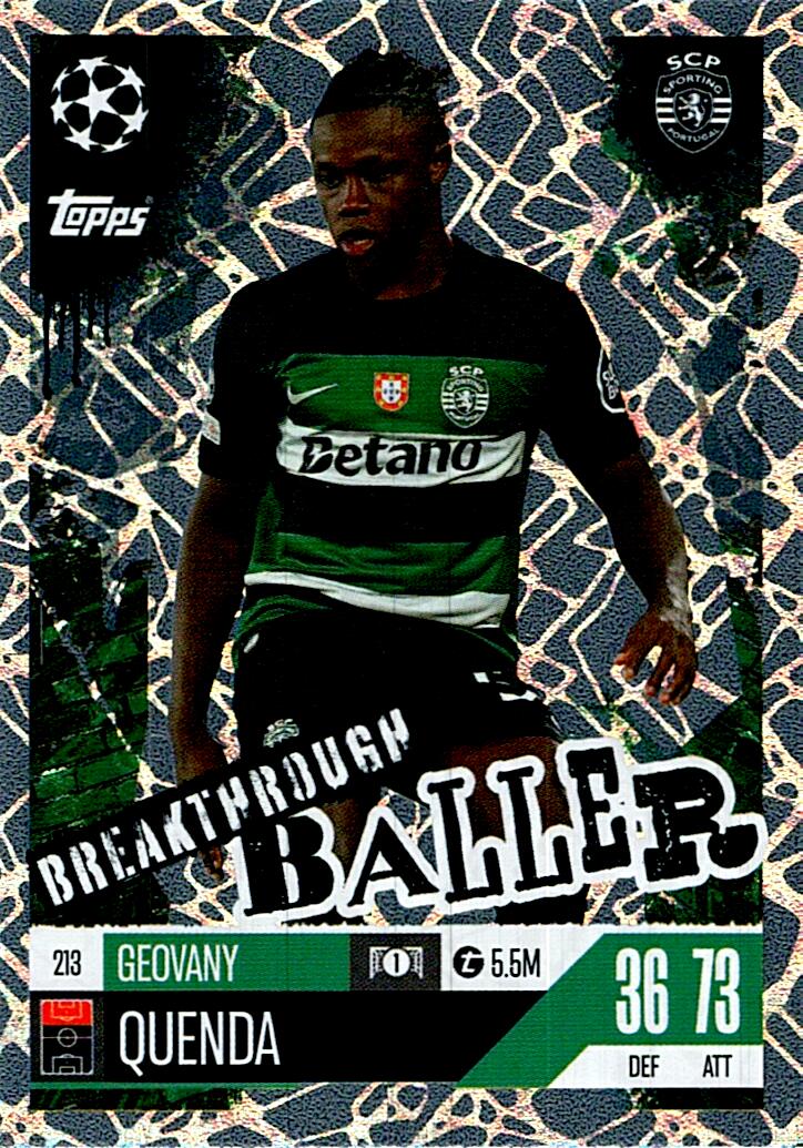Match Attax Extra 2025 Geovany Quenda Breakthrough Baller nº213