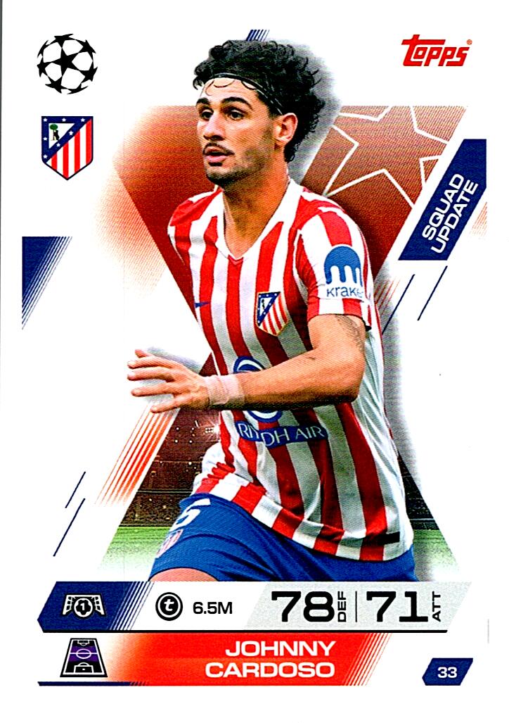 TOPPS MATCH ATTAX EXTRA 2025/26 JOHNNY CARDOSO Nº33