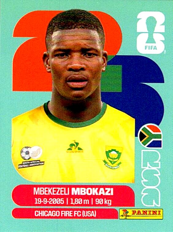 STICKERS FIFA WORLD CUP 2026 MBEKEZELI MBOKAZI NºRSA 6