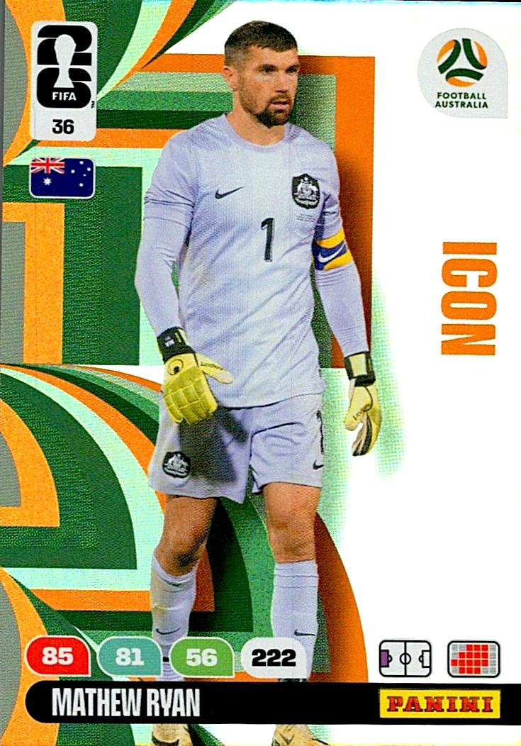 ADRENALYN WORLD CUP 2026 MATHEW RYAN AUSTRALIA ICON Nº36
