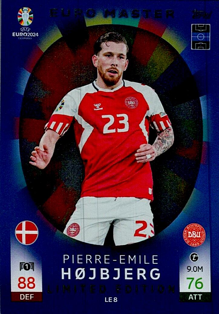 TOPPS MATCH ATTAX UEFA EURO 2024 PIERRE-EMILE HOJBJERG LIMITED EDITION NºLE8