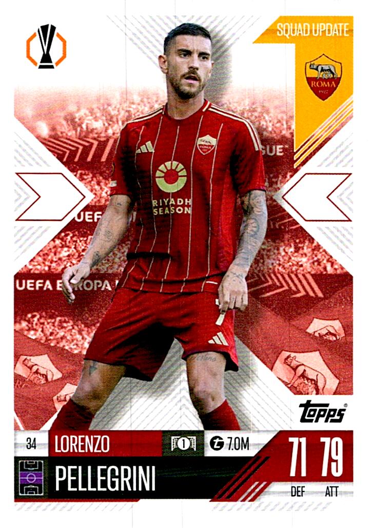 Match Attax Extra 2025 Lorenzo Pellegrini nº34