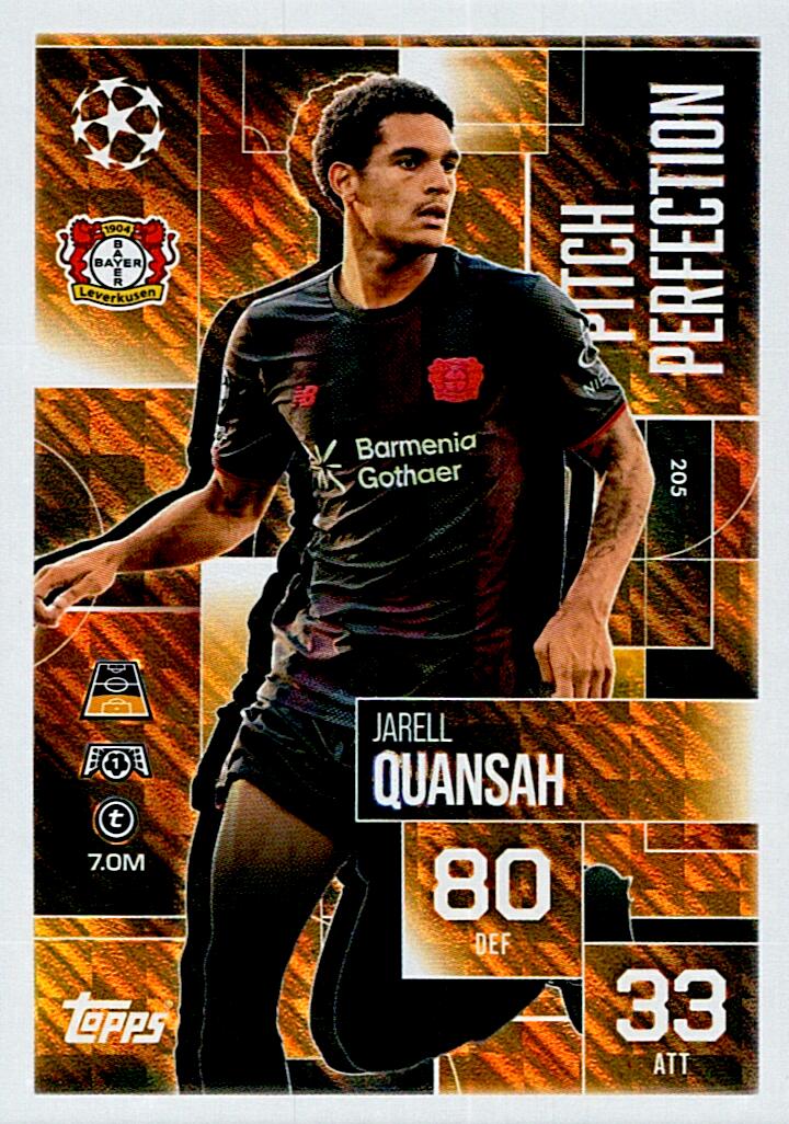 TOPPS MATCH ATTAX EXTRA 2025/26 JARELL QUANSAH PITCH PERFECTION Nº205
