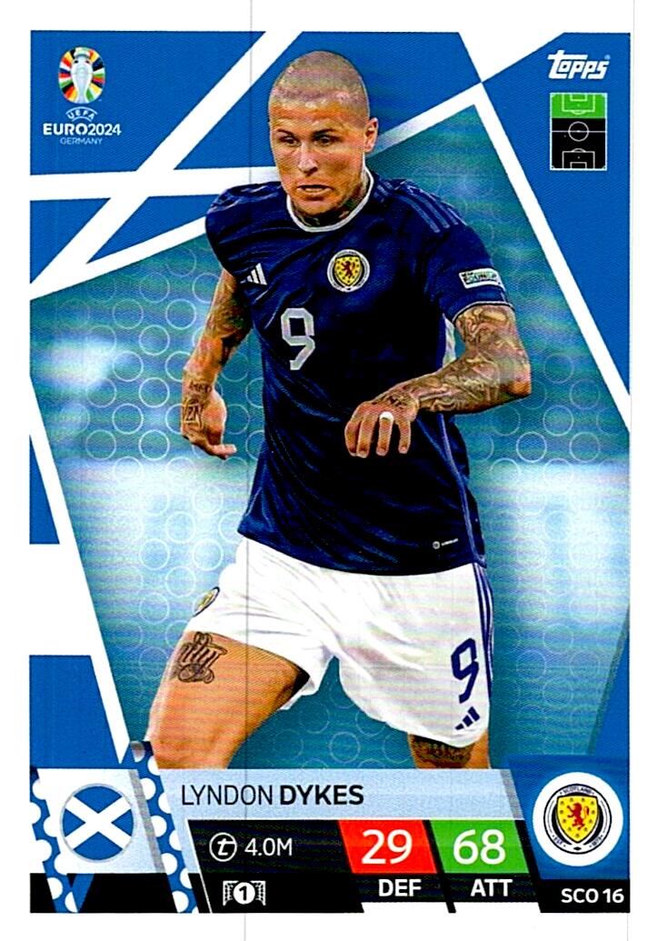 TOPPS MATCH ATTAX UEFA EURO 2024 LYNDON DYKES ESCOCIA NºSCO16
