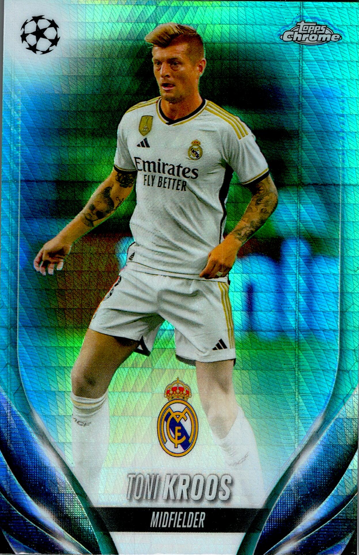 TOPPS UEFA CHAMPIONS LEAGUE 2023/2024 TONI KROOS BLUE PARALLEL Nº180