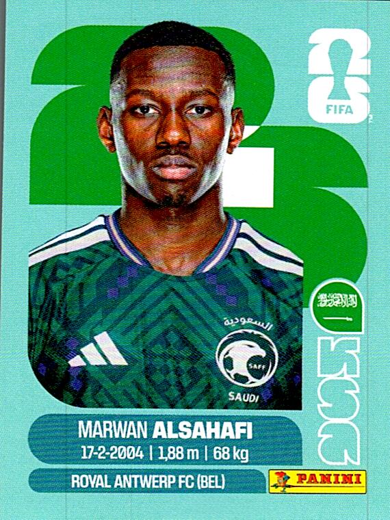 STICKERS FIFA WORLD CUP 2026 MARWAN ALSAHAFI NºKSA 15