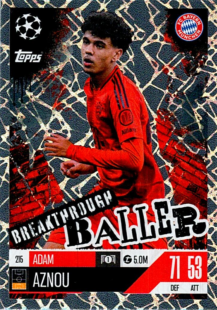 Match Attax Extra 2025 Adam Aznou Breakthrough Baller nº215