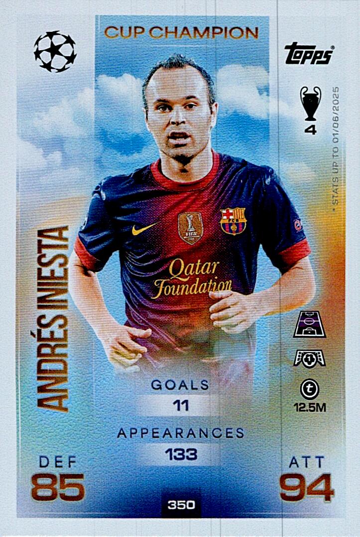 MATCH ATTAX CHAMPIONS LEAGUE 2025/2026 ANDRES INIESTA CUP CHAMPION Nº350