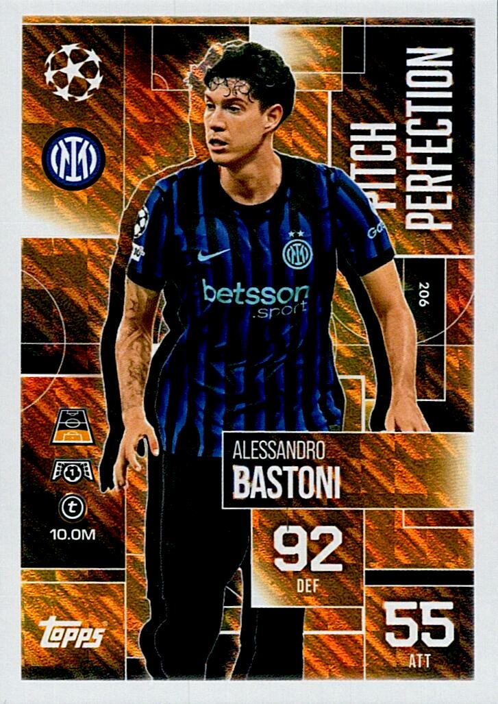 TOPPS MATCH ATTAX EXTRA 2025/26 ALESSANDRO BASTONI PITCH PERFECTION Nº206