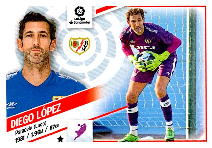 Cromo Liga Este 2022/2023 DIEGO LOPEZ RAYO VALLECANO Nº4 SEGUNDA EDICION