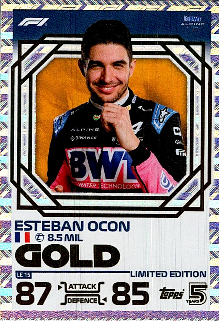 TOPPS TURBO ATTAX 2024 ESTEBAN OCON GOLD LE15