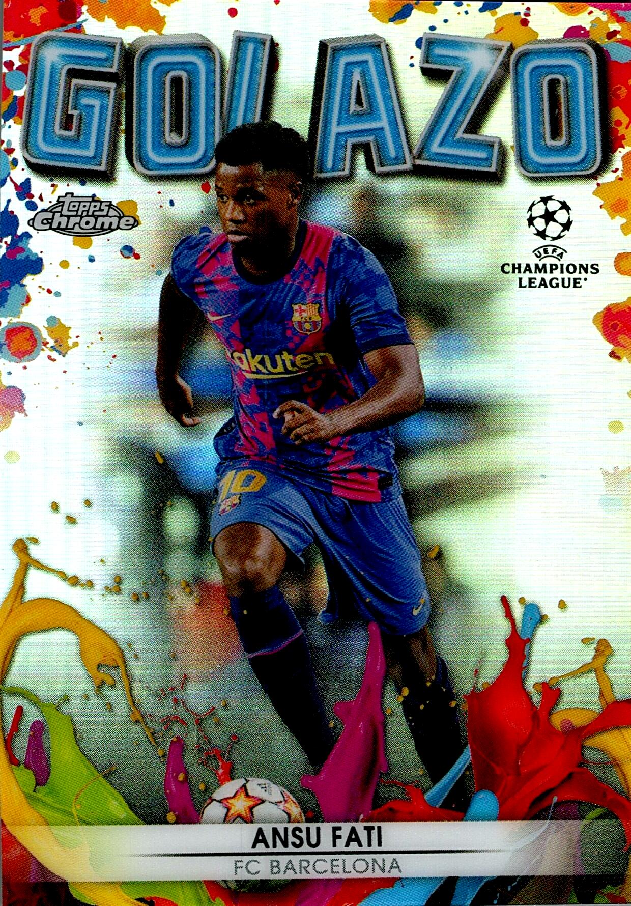 TOPPS CHROME UCL 2021/2022 ANSU FATI GOLAZO NºG-9