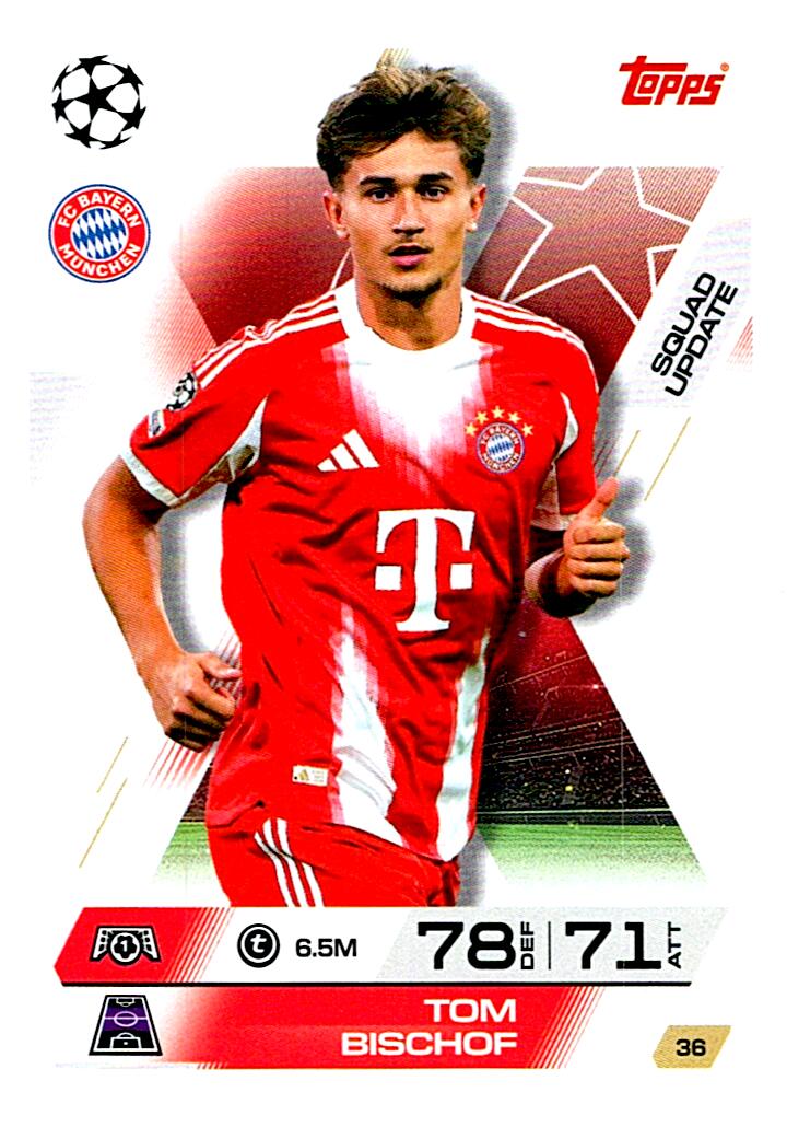 TOPPS MATCH ATTAX EXTRA 2025/26 TOM BISCHOF Nº36