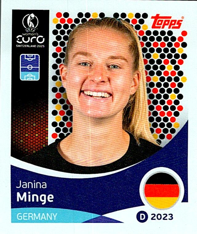 TOPPS WOMEN´S EURO SWITZERLAND 2025 JANINA MINGE Nº176