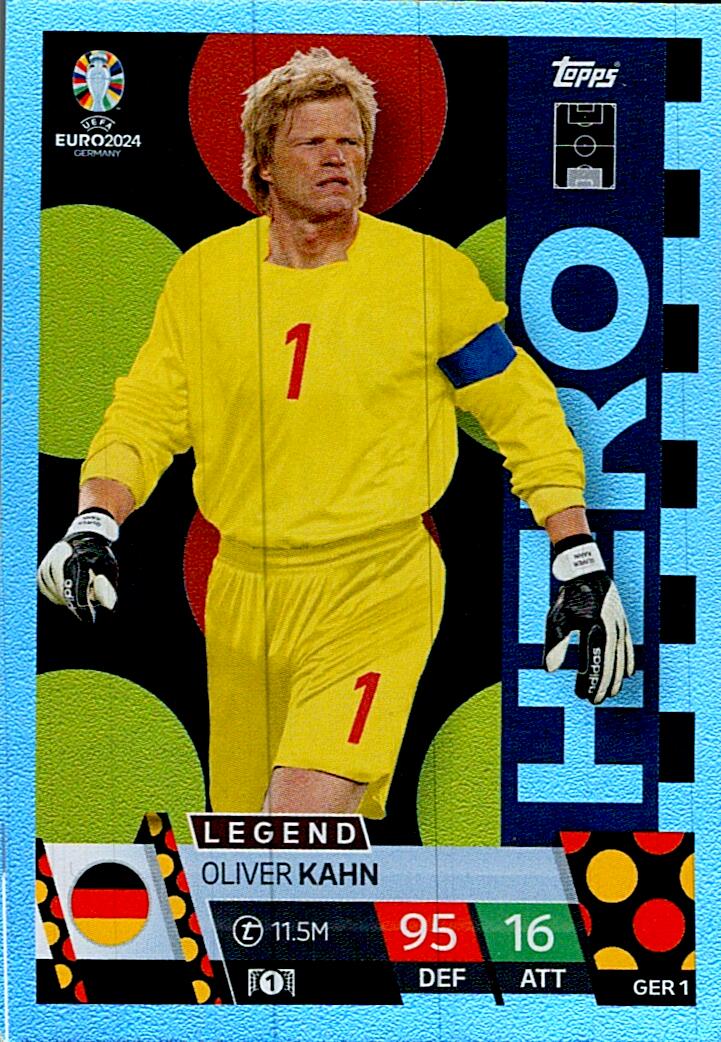TOPPS MATCH ATTAX UEFA EURO 2024 OLIVER KAHN ALEMANIA NºGER1 HERO