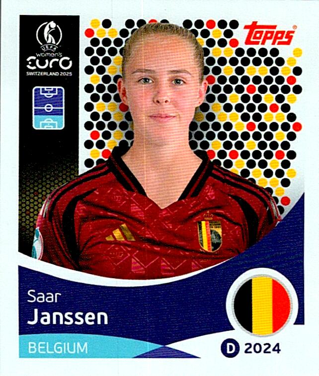 TOPPS WOMEN´S EURO SWITZERLAND 2025 SAAR JANSSEN Nº128