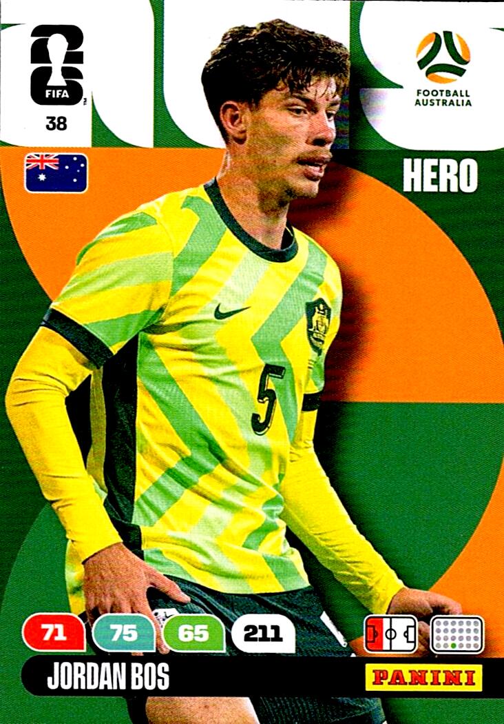 ADRENALYN WORLD CUP 2026 JORDAN BOS AUSTRALIA Nº38
