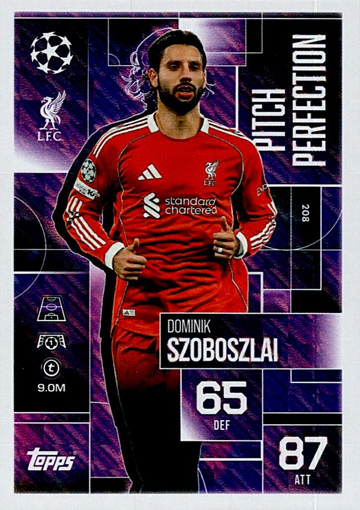 TOPPS MATCH ATTAX EXTRA 2025/26 DOMINIK SZOBOSZLAI PITCH PERFECTION Nº208