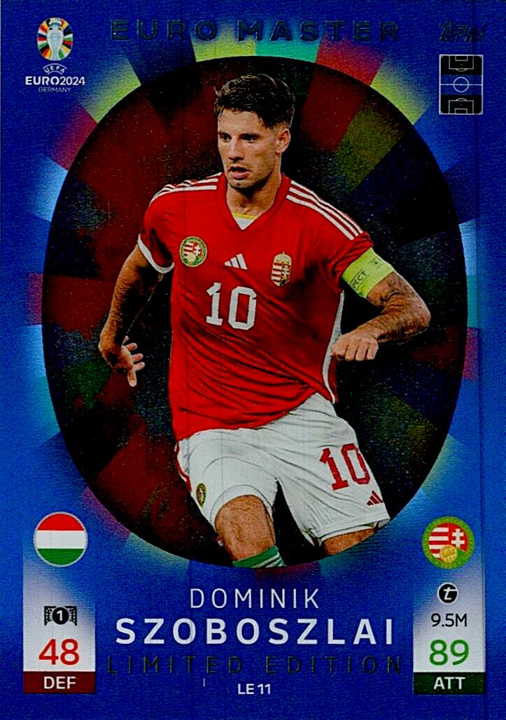 TOPPS MATCH ATTAX UEFA EURO 2024 DOMINIK SZOBOSZLAI LIMITED EDITION NºLE11