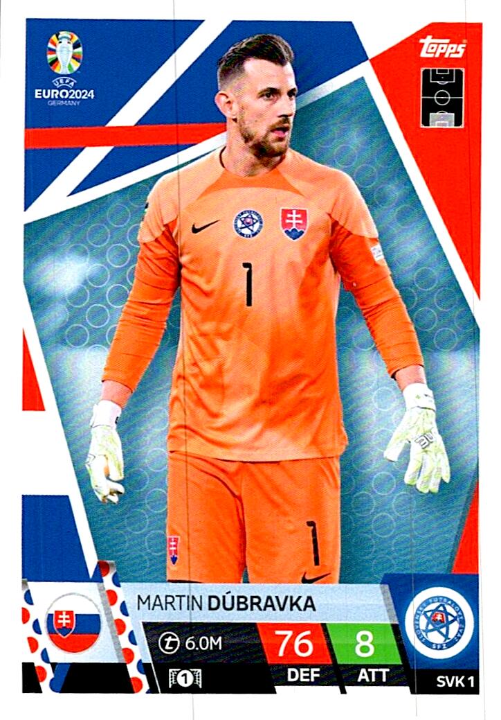 TOPPS MATCH ATTAX UEFA EURO 2024 MARTIN DUBRAVKA ESLOVAQUIA NºSVK1
