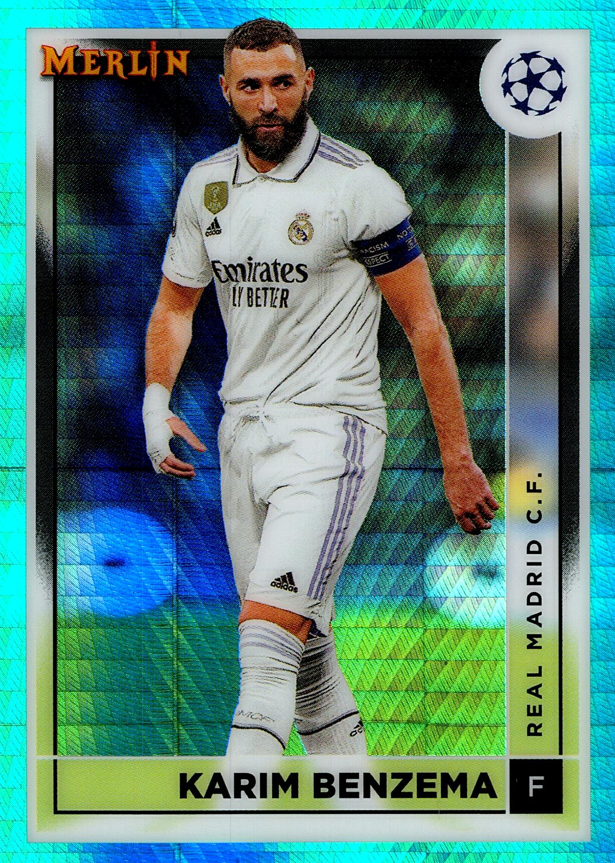 TOPPS MERLIN UCL 2022/2023 BENZEMA Nº120 AQUA