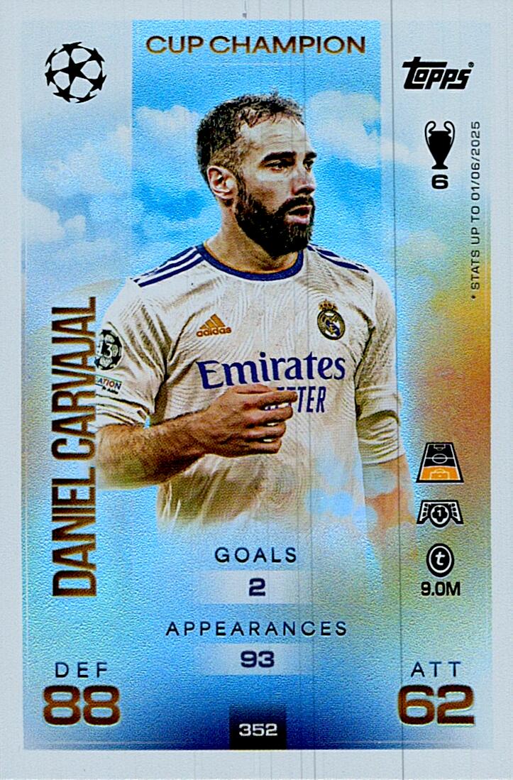 MATCH ATTAX CHAMPIONS LEAGUE 2025/2026 CARVAJAL CUP CHAMPION Nº352