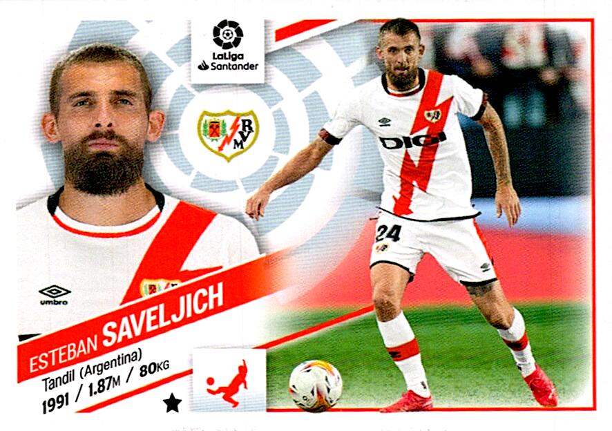 Cromo Liga Este 2022/2023 SAVELJICH RAYO VALLECANO Nº6