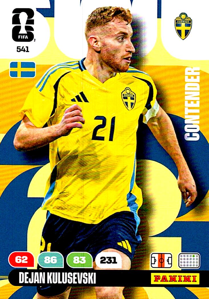 ADRENALYN WORLD CUP 2026 DEJAN KULUSEVSKI SVERIGE Nº541