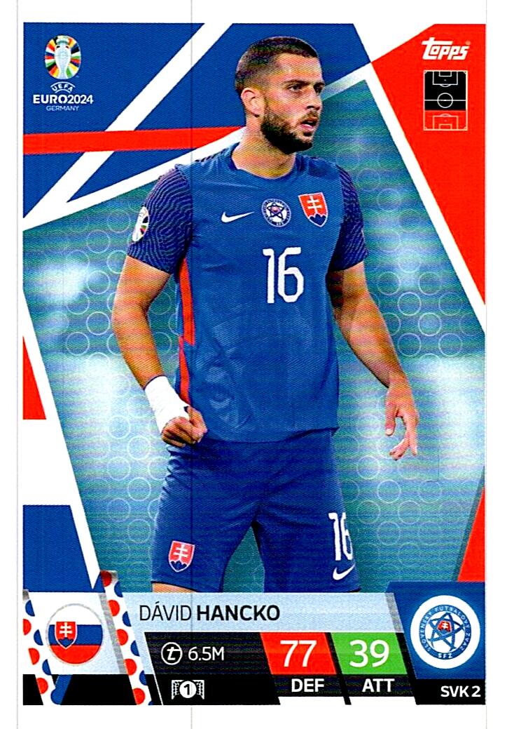 TOPPS MATCH ATTAX UEFA EURO 2024 DAVID HANCKO ESLOVAQUIA NºSVK2