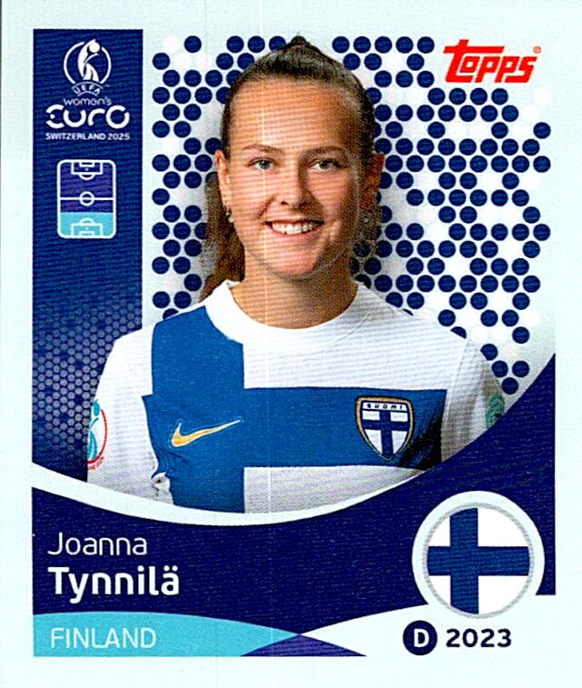 TOPPS WOMEN´S EURO SWITZERLAND 2025 JOANNA TYNNILÄ Nº82