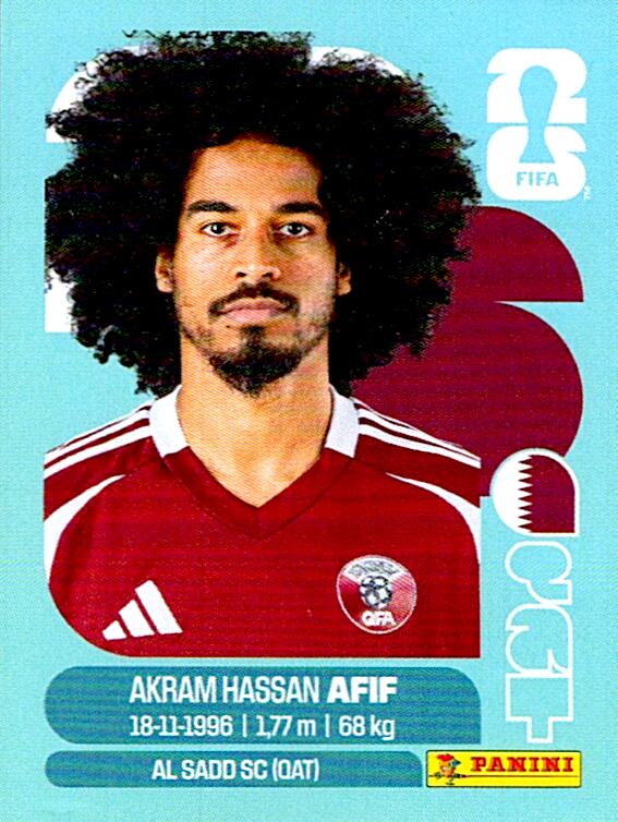 STICKERS FIFA WORLD CUP 2026 AKRAM HASSAN AFIF NºQAT 18
