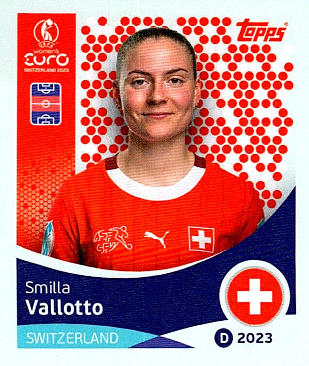 TOPPS WOMEN´S EURO SWITZERLAND 2025 SMILLA VALLOTTO Nº38