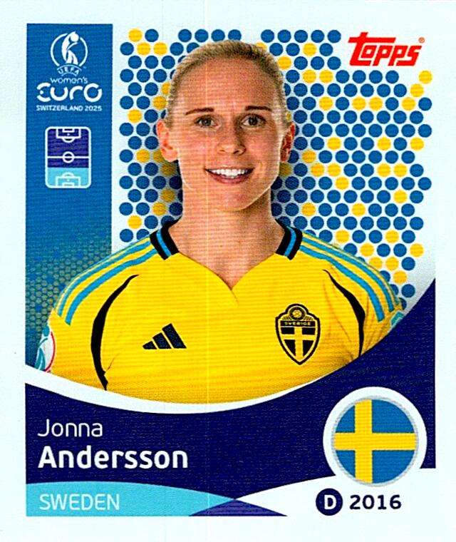 TOPPS WOMEN´S EURO SWITZERLAND 2025 JONA ANDERSSON Nº226