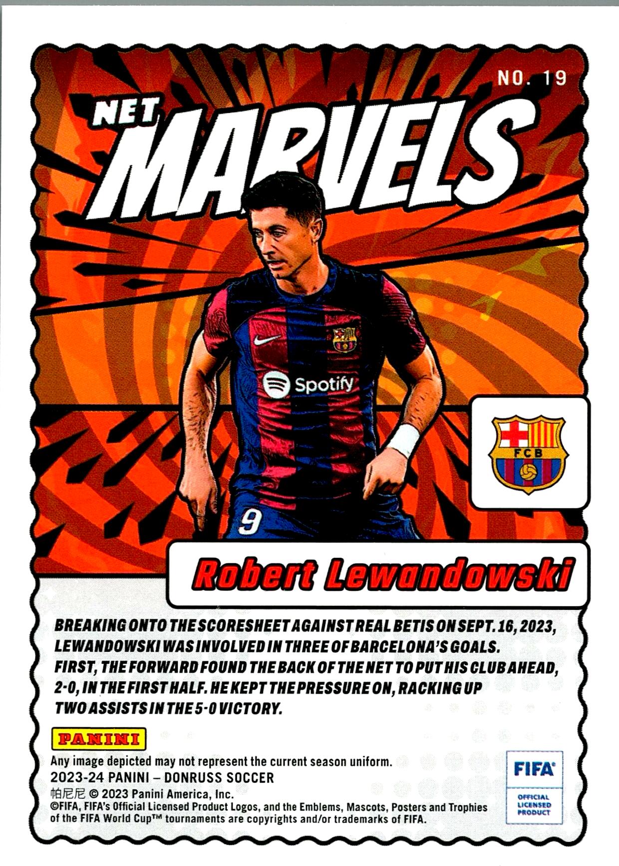PANINI DONRUSS FIFA 2023/2024 LEWANDOWSKI NET MARVELS Nº19