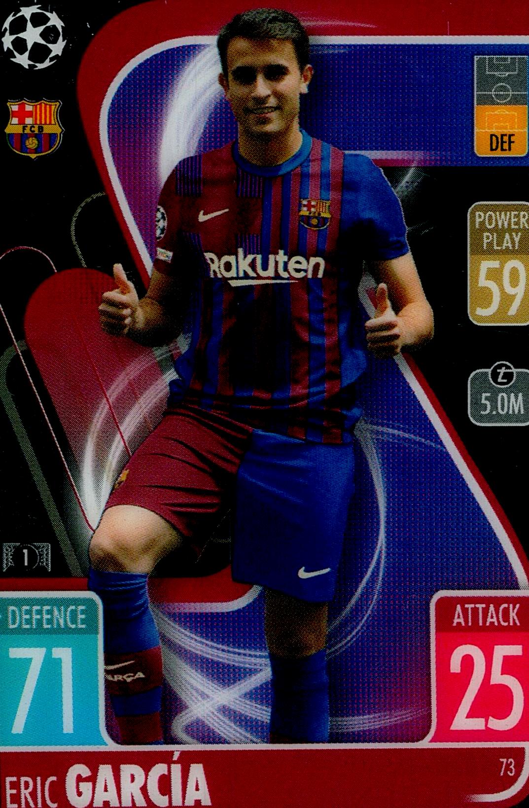 TOPPS MATCH ATTAX 2022/2023 ERIC GARCIA REFRACTOR Nº73