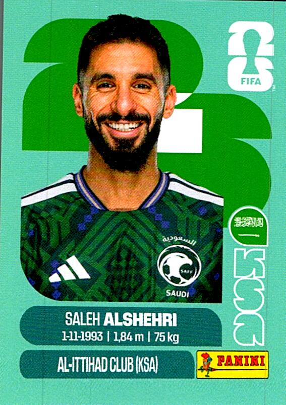 STICKERS FIFA WORLD CUP 2026 SALEH ALSHEHRI NºKSA 19