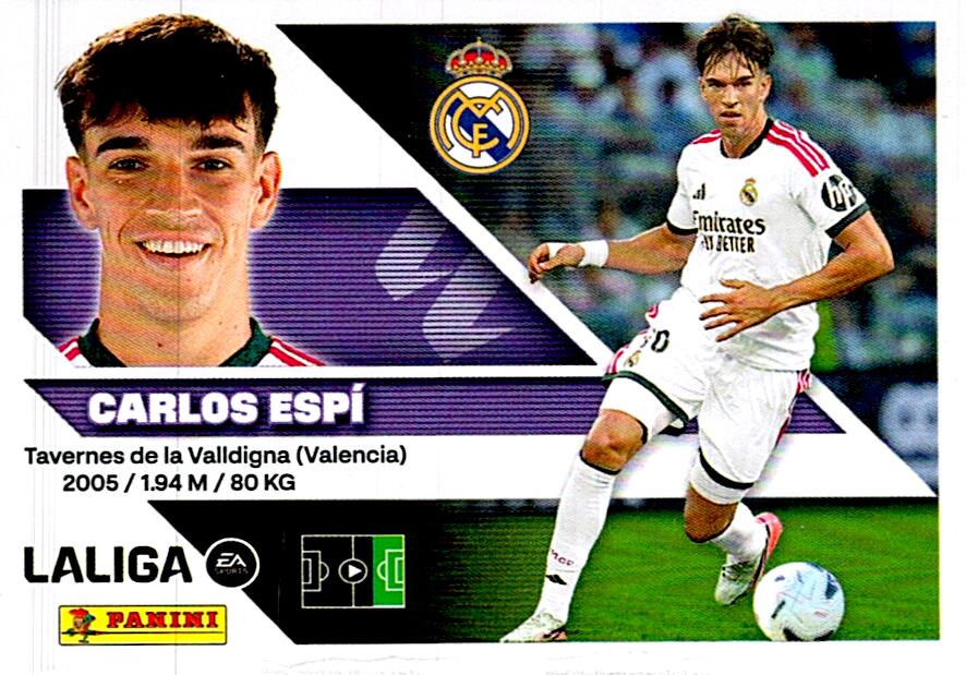 LIGA ESTE 2026/2027 CARLOS ESPI REAL MADRID COLOCA Nº17 BIS SEGUNDA EDICION