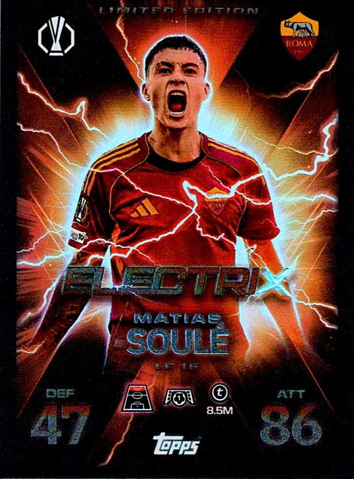 TOPPS MATCH ATTAX EXTRA 2025/26 MATIAS SOULE LIMITED EDITION NºLE16